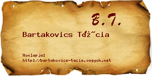 Bartakovics Tácia névjegykártya